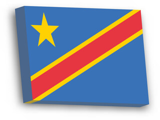 3D vector flag of Democratic Republic of the Congo