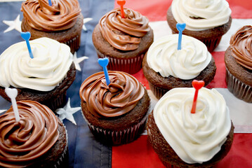 American Cupcakes for the Fourth of July (Independence Day)