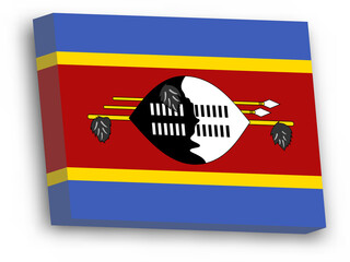 3D vector flag of Eswatini - former Swaziland