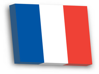 3D vector flag of France