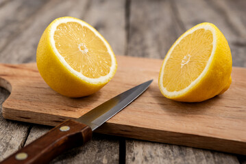 Lemon cut in half