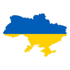 The detailed map of Ukraine with National Flag. Vector illustration