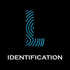 Letter l with fingerprint design logo template illustration