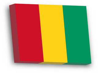 3D vector flag of Guinea