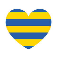 Colorful heart. Ukraine flag national emblem. Vector Illustration.