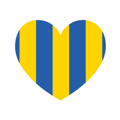 Fototapeta premium Colorful heart. Ukraine flag national emblem. Vector Illustration.