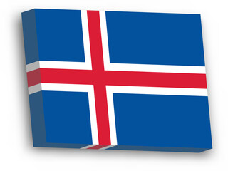 3D vector flag of Iceland