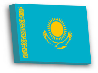 3D vector flag of Kazakhstan