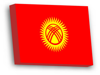 3D vector flag of Kyrgyzstan