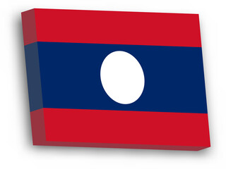 3D vector flag of Laos