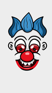 Vector Illustration Mascot cartoon character of Cute Cartoon White Clown Face With Funny Expression. Suitable for Wallpaper Smartphone, background, Flag, t-shirt and Other product.