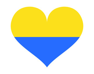 Ukraine Heart, Concept art of Ukrainian flag. Support Ukraine Illustration. Save from Russia, stickers for media. EPS 10 vector illustration