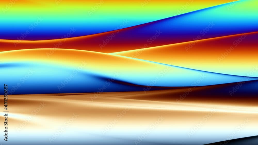 Aufkleber abstract colorful wavy background in bright blue, orange and green color. modern colorful wallpaper.