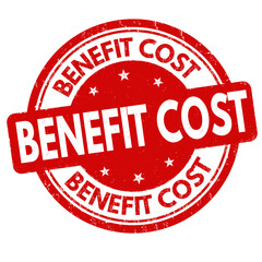 Benefit cost grunge rubber stamp