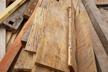 Oak old wooden boards deteriorated. Natural materials