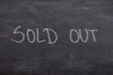 Sold out chalkboard sign – handwritten shop and restaurant notice illustration