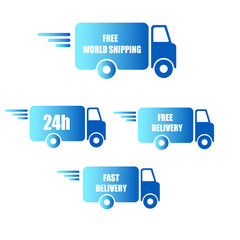 Delivery set of transport icons 