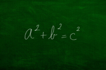 Obraz premium a2 + b2 = c2 pythagorean theorem formula math algebra geometry