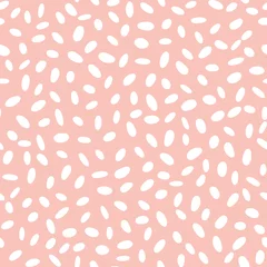 Wallpaper murals Pastel Abstract spotted seamless pattern in pastel colors. Pink dotted background. Vector hand-drawn illustration. Perfect for print, decorations, wrapping paper, covers, invitations, cards.