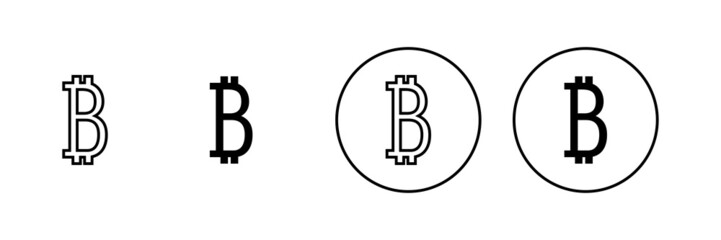Bitcoin icons set. bitcoin sign and symbol. payment symbol. cryptocurrency logo