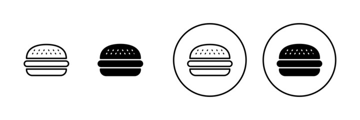 Burger icons set. burger sign and symbol. hamburger
