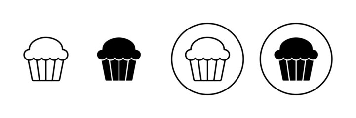 Cup cake icons set. Cup cake sign and symbol