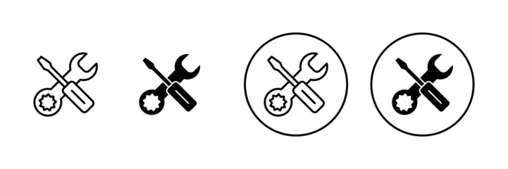 Repair tools icons set. tool sign and symbol. setting icon. Wrench and screwdriver. Service