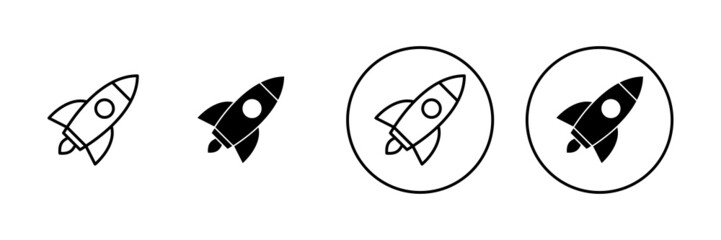 Rocket icons set. Startup sign and symbol. rocket launcher icon