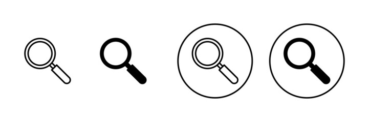 Search icons set. search magnifying glass sign and symbol