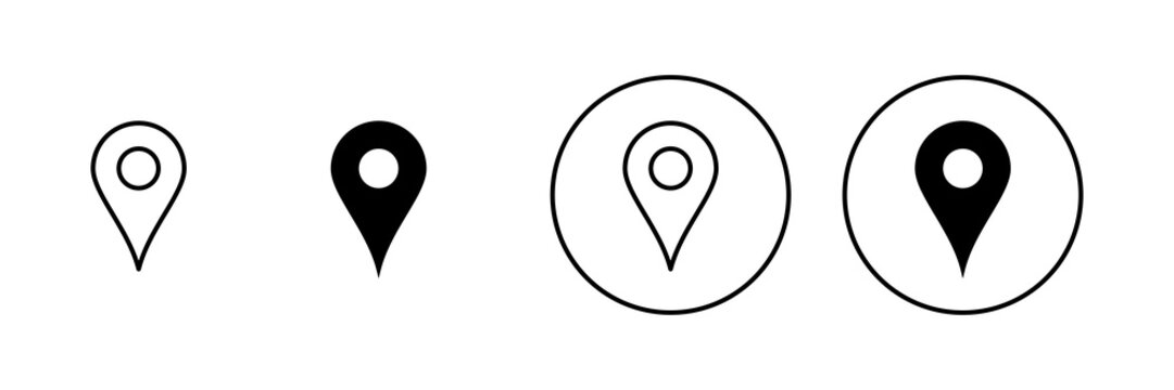 Pin icons set. Location sign and symbol. destination icon. map pin