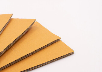 Brown cardboard boxes for packing parcels in online sales placed on a white background.