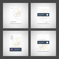 Modern vector abstract brochure. Cover design template. Connect dots and lines