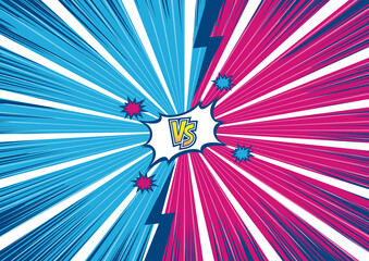 VS画面用ポップアート背景ベクター Cartoon comic background with halftone elements. Retro Pop Art style Fight versus vector illustration. 