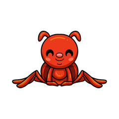 Cute little red ant cartoon