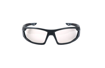 Modern safety goggles for athletes, shooters and workers. Eye protection goggles isolated on white...