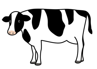 イラスト素材：ラフなタッチの牛のイラスト