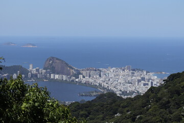 Rio landscape - view from Emperor's Table (Mesa do Imperador) - Copacabana, Ipanema, and Lagoa neighborhoods 