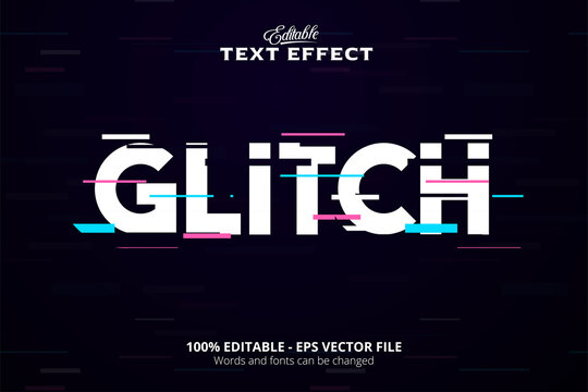 Editable text effect, Dark Purple background, Glitch text