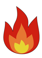 イラスト素材：シンプルな炎のイラスト