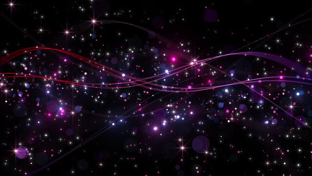 パーティクル 曲線 背景 紫 ループ