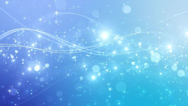 パーティクル 曲線 背景 水色 ループ
