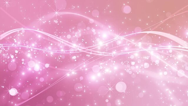 パーティクル 曲線 背景 ピンク 桜色 ループ