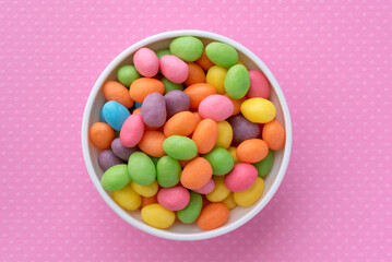 Colorful Jelly Beans in a Bowl