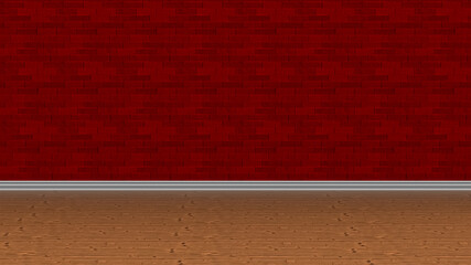 red brick and wood background 4k wallpaper interior parquet illustration rendering 3d