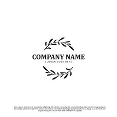 two vintage branch vector illustration for frame name or others