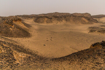 Desert moon-like landscape near Bahariya oasis, Egypt