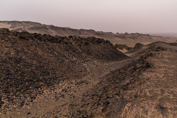 Desert moon-like landscape near Bahariya oasis, Egypt