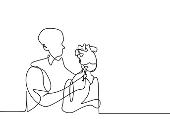 a father teaches his son to shave