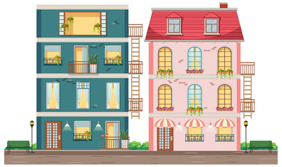 Apartment building with windows