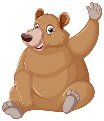 Obraz premium A big brown bear on white background